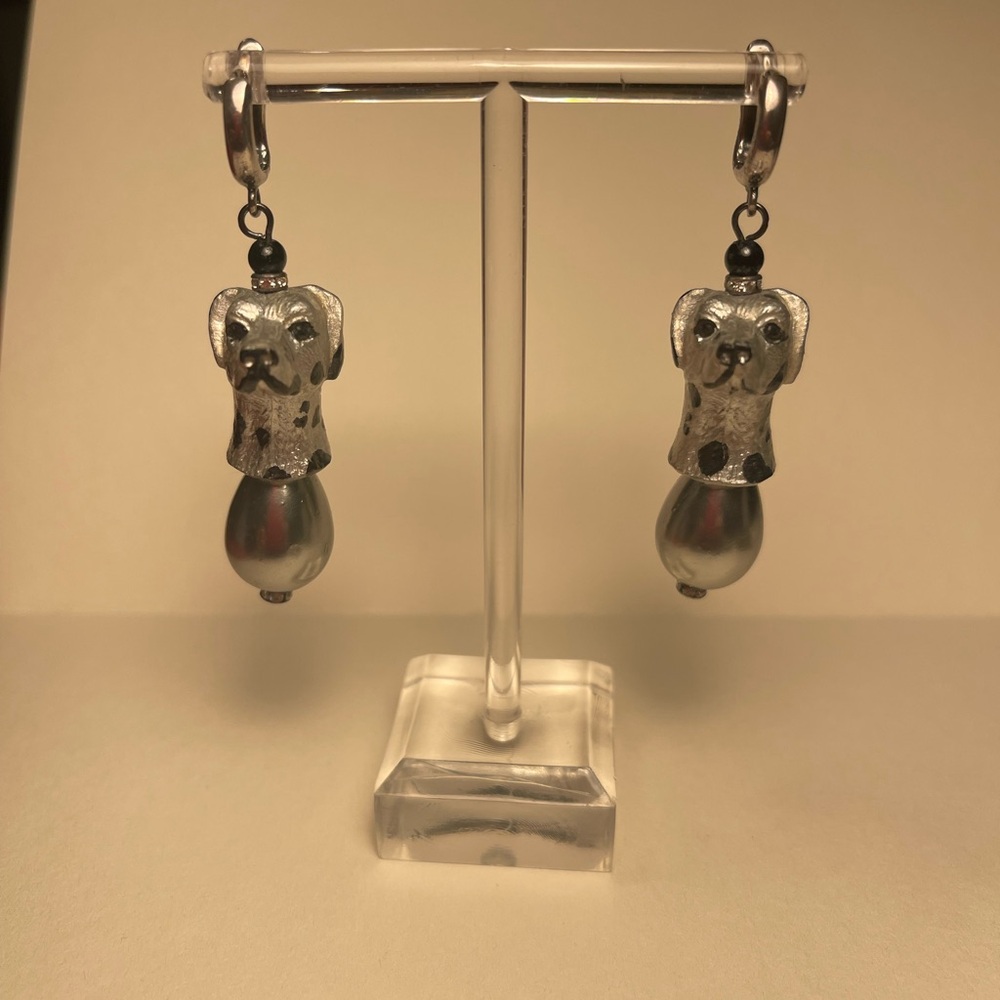 Pearl Dalmation Drop Earrings